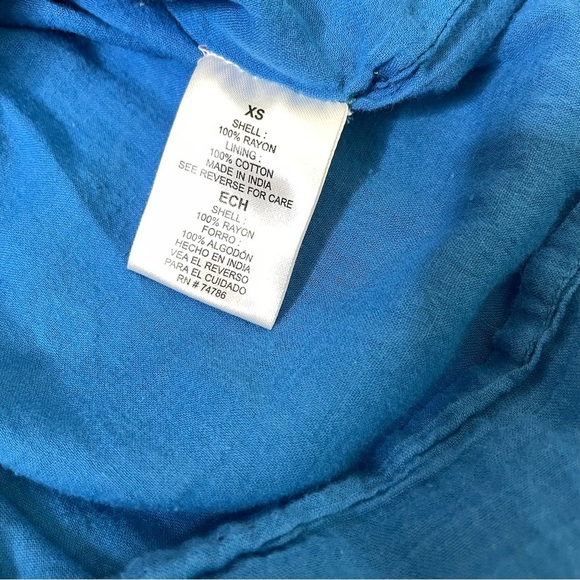 Patrons of Peace boho tunic dress long sleeve V-neck crinkle cut paisley print - Picture 8 of 10